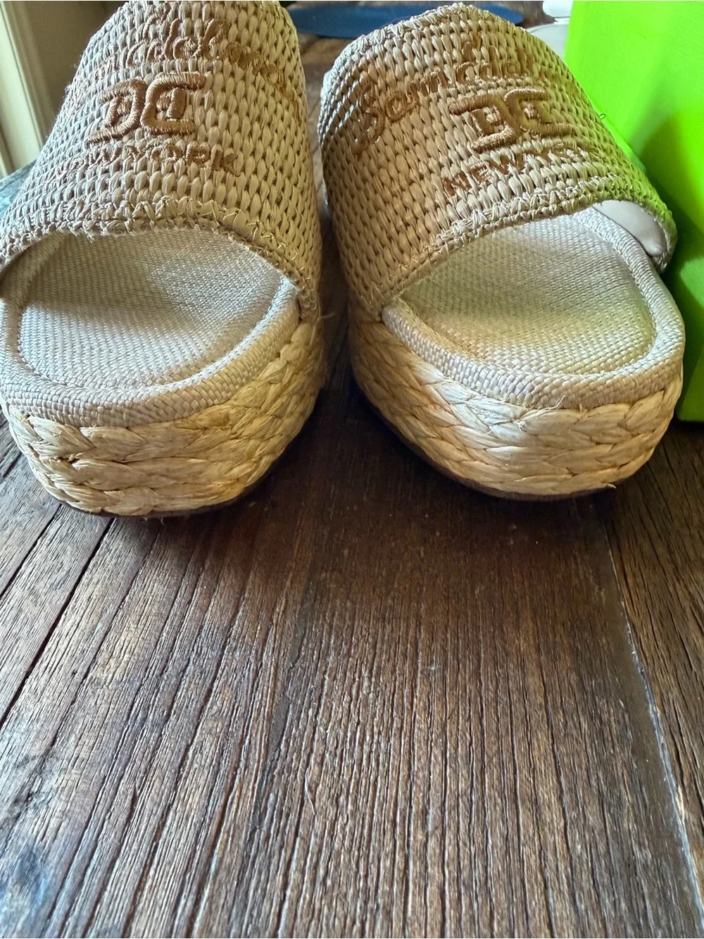 Sam Edelman Camila Platform Wedge Sandal in Sand Raffia